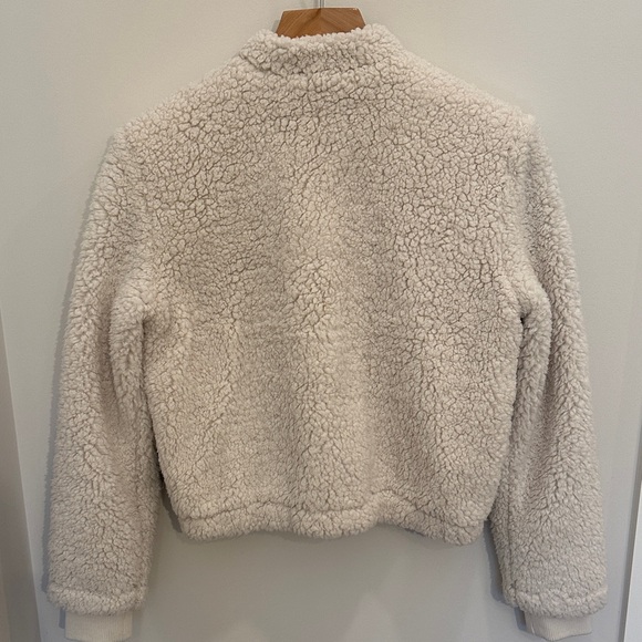 Lucky Brand Off-White Sherpa Bomber Jacket - Picture 6 of 6